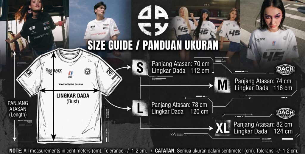 ukuran baju oversize dach couture